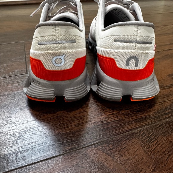 On Running Cloud Sneakers in White and Orange - Picture 4 of 10